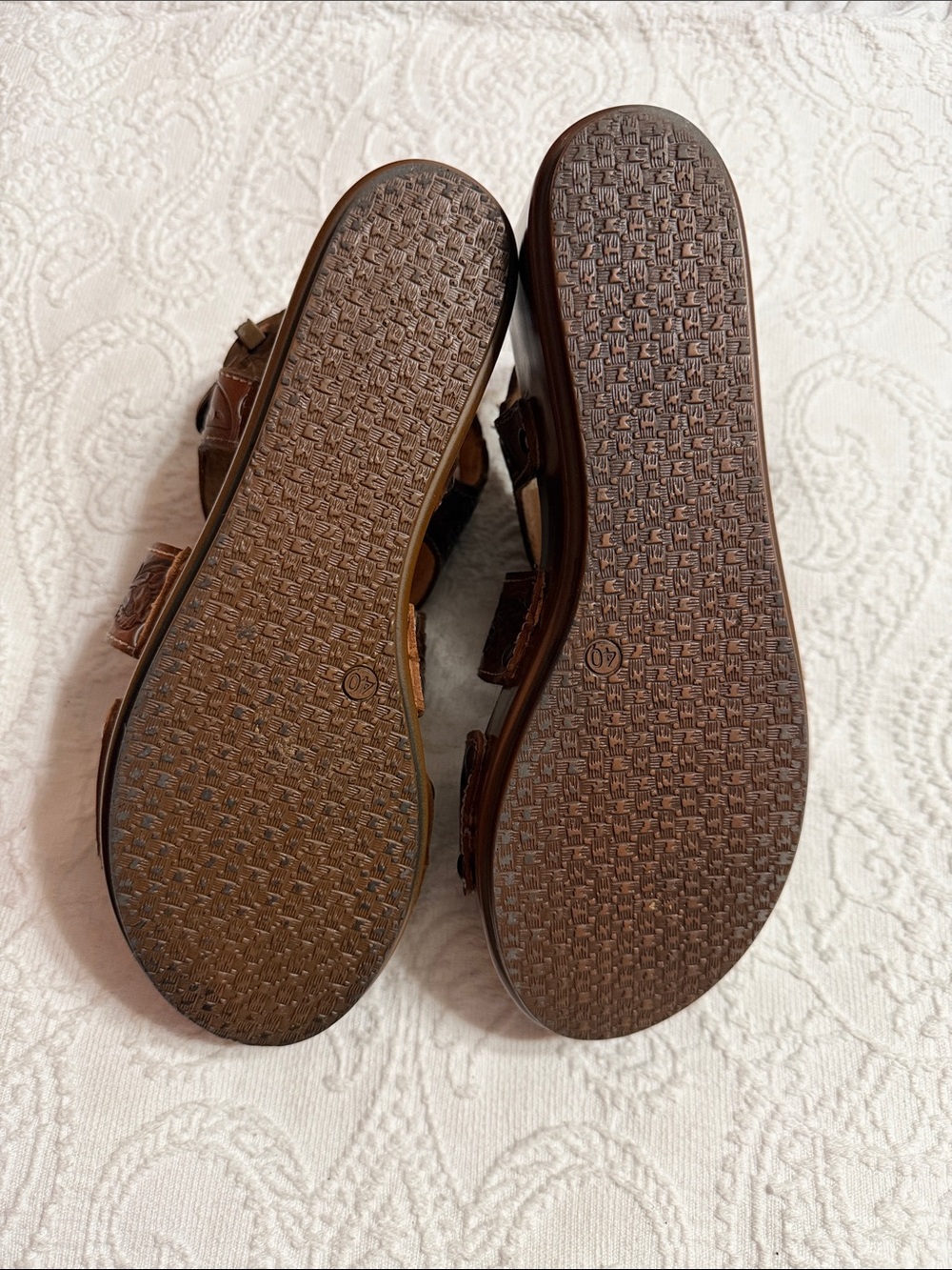 Roper Sandals Size 9 Brown Western Tooled Leather Platform - Picture 11 of 11